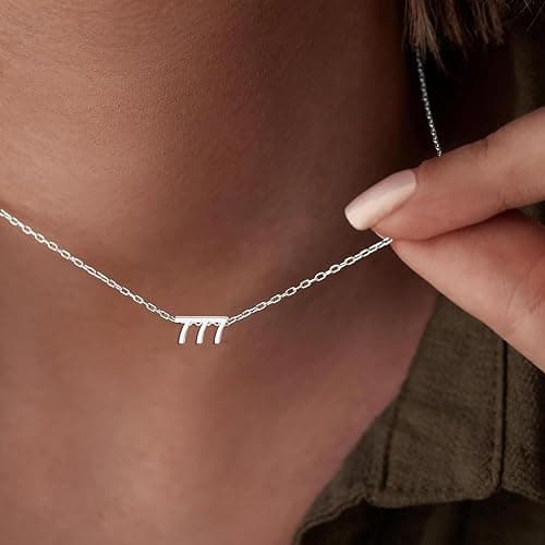 Tavuala Angel Number Necklace for Women,18K Gold Plated 111 222 333 444 555 777 888 999 1111 Necklace Numerology Jewelry thumbnail 4