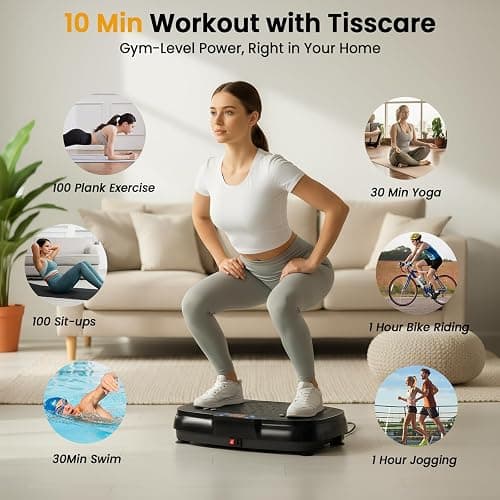 Vibration Plate Exercise Machine: TISSCARE Vibrating Plates for Weight Loss and Lymphatic Drainage, 400lbs Shake Plate Whole Body Workout Platform for Home Fitness Fat Burner Gifts thumbnail 2