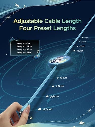 UGREEN Nexode 100W Retractable Cable Honkai: Star Rail, Glacier Blue, 3.3FT | USB C Charger Cable for iPhone 17/16, MacBook Pro/Air, Galaxy S26/S25, iPad Pro/Air, Pixel 10/9, Switch, AirPods thumbnail 4