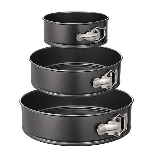 HIWARE Springform Pan Set of 3 Non-stick Leakproof Round Cake Pan Set Includes 3 Pieces 6" 8" 10" - Image 1
