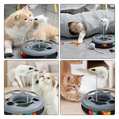 TSEB4TEP Cat Tunnel, Indoor Cat Toy, Roller Track Cat Toy, Collapsible S-Shaped Play Tube, 10.5 Inch Diameter Maze Cats House for Cats, Puppies, Rabbits, Ferrets Set thumbnail 6