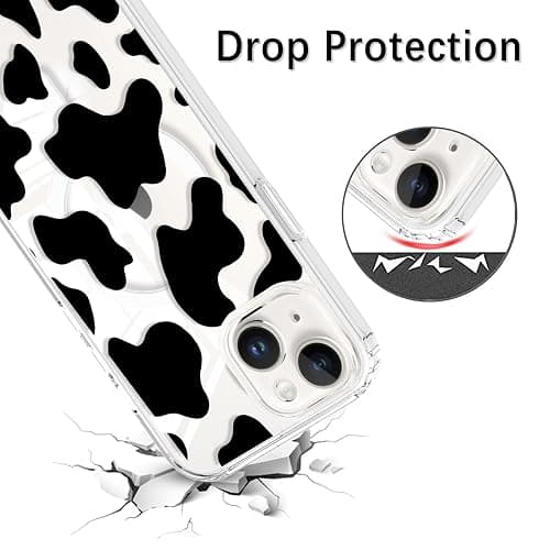 KANGHAR Magnetic Designed for iPhone 15 Case Clear Compatible with MagSafe Cute Cow Print Pattern Soft TPU Bumper Shockproof Anti-Scratch Slim Phone Cover Designed for iPhone 15 Cases thumbnail 4