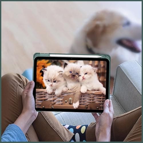 Fintie Hybrid Slim Case for iPad (A16) 11th Generation 11 Inch (2025), iPad 10th Generation 10.9 Inch (2022) - Shockproof Cover with Clear Transparent Back Shell & Pencil Holder, Midnight Green thumbnail 9
