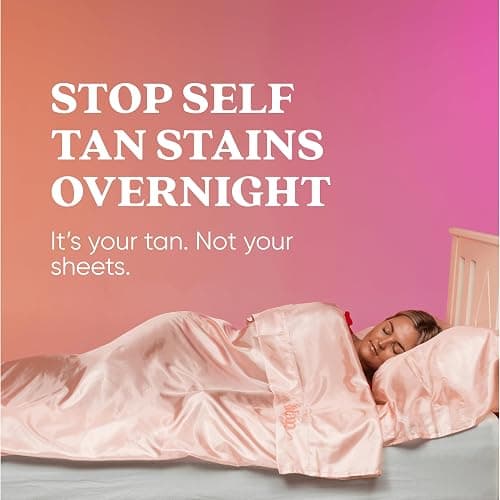 Tan Fan Self Tan Sleep Sac - Stop Fake Tanner Staining Sheets Overnight - Protect Your Glow for Spray Tanning, Sunless Tanner, Mousse or Lotion 100% Silky Lightweight Cooling Sac – No Stickiness thumbnail 2