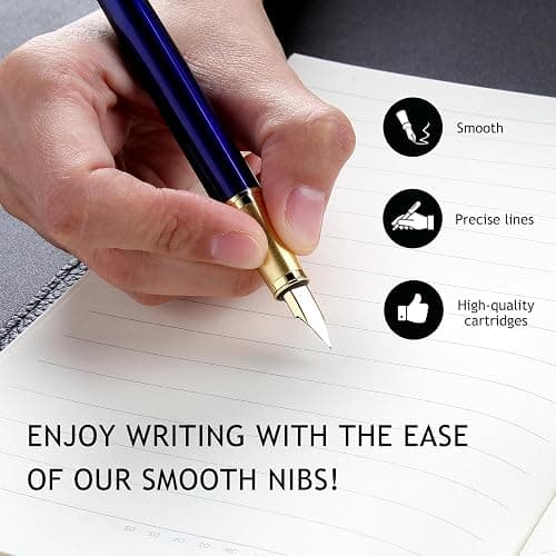 Zalantan Fountain Pen, luxury pens,Fine point smooth writing pens for journaling fancy pens with Gift Case 10 black ink cartridges an ink converte nice pens metal pen writer gifts（Red） thumbnail 5