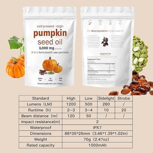 AOLBSPD Pumpkin Seed Oil Capsules with Saw Palmetto – 300 Softgels | Cold Pressed, Pure Virgin Oil | Supports Hair, Urinary, Bladder & Prostate Health | Non-GMO thumbnail 7