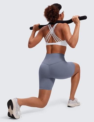 CRZ YOGA Naked Feeling Cross Back Sports Bras | Light Support, Removable Pads, Yoga, Sleek, Strappy, Scoop Neck, for Women thumbnail 3