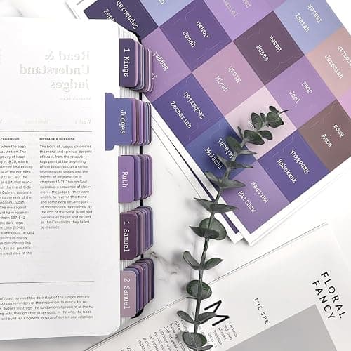 ZIEYOMI- Bible Tabs, Bible Journaling Supplies, Large Print Bible Tabs for Women and Men, 66 Bible Index Tabs Old and New Testament, Bible Accessories, Include 14 Blank Bible Book Study Tabs - Purple - Purple thumbnail 6
