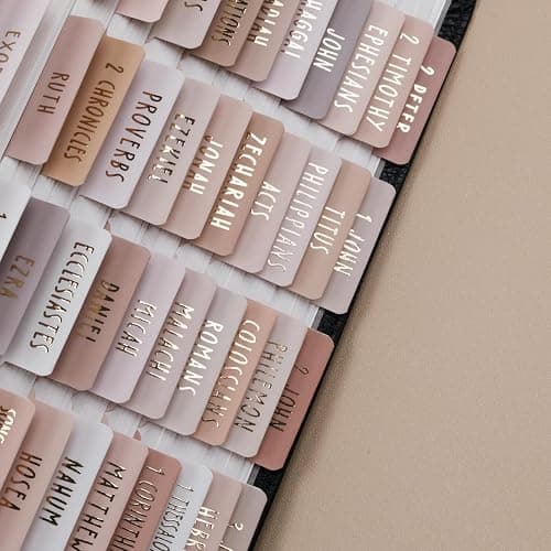 UPAFEXXI-Laminated Bible Tabs (Gold Foil Embossed Lettering), Bible Tabs for Women and Men, Reposition Large Print Stickers, Easy to Read and Apply, 80Chapters Labels for Easy Navigation(Cappuccino) thumbnail 9