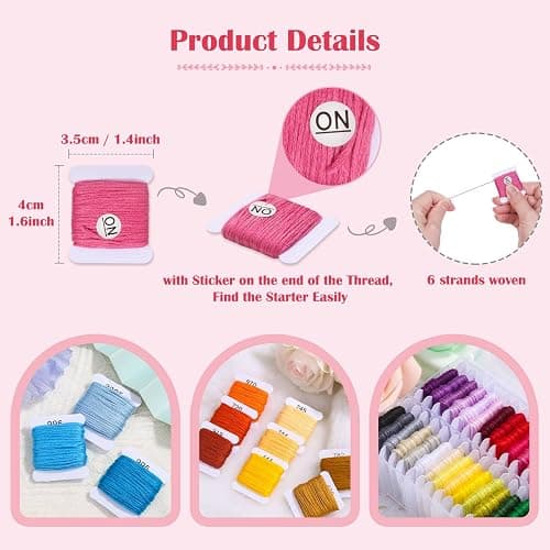 PAXCOO 488Pcs String Bracelet Making Kit, Friendship Bracelet String Kit with 50 Skeins Embroidery Floss Cross Stitch Thread, 400Pcs Friendship Bracelet Beads, 37Pcs Embroidery Tools thumbnail 6