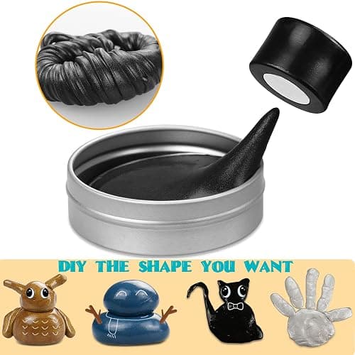 JAYEE Magnetic Slime Putty, Soft Magic Slime Hand Therapy Putty Fidget Game Stress Relief Thinking Educational Toy with Upgraded Magnet Christmas Birthday Gifts for Boys Girls Adults (Black) thumbnail 5