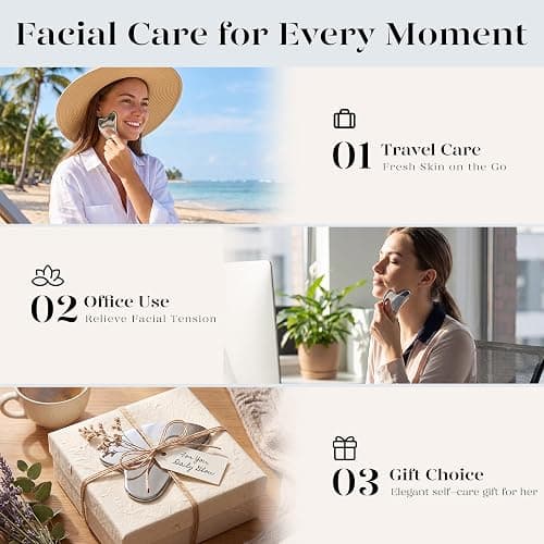 BAIMEI IcyMe Stainless Steel Guasha Tool for Face Sculpting Tool | Relax Muscles & Relieve Tension,Gua Sha with Smooth Cool Texture & Ergonomic Design , Skin Care Gifts for Women thumbnail 6