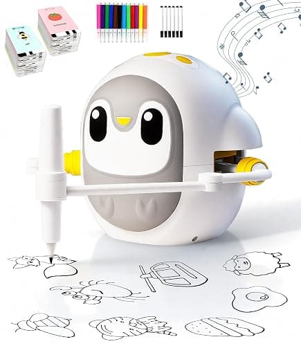 GMYGBY Drawing Robot for Kids, Montessori Learning Drawing Machine with 200 Cards, Smart Educational Painting Toy for 3 4 5 6 7 8 Year Old Boys Girls Birthday Party Gift- (Penguin) - Image 1