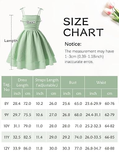 Happy Cherry Girls Spaghetti Strap Smocked Dress Layered Beach Sundress A-Line Midi Dresses 8-13 Years thumbnail 6