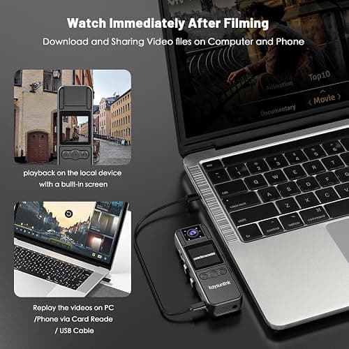 kaysunlink Body Camera with Audio and Video Recording 1080P FHD Mini Police Wearable Body Worn Cam Portable Small Personal Camcorder Sport Action Outdoor Video Recorder (128GB) thumbnail 6