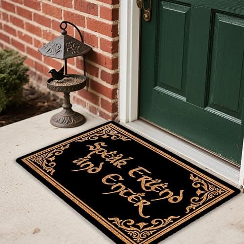 HAOWSMAT Welcome Funny Front Door Speak Friend and Enter Doormat Anti-Slip Mats Home Decor, Gift Door Mats for The Entrance Way Indoor 30"(W) X 17"(L) thumbnail 2
