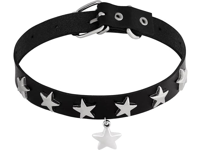 Sacina Gothic Black Star Choker Collar, Goth Punk Black Choker, Costume Christmas Jewelry Gift for Women - Image 1