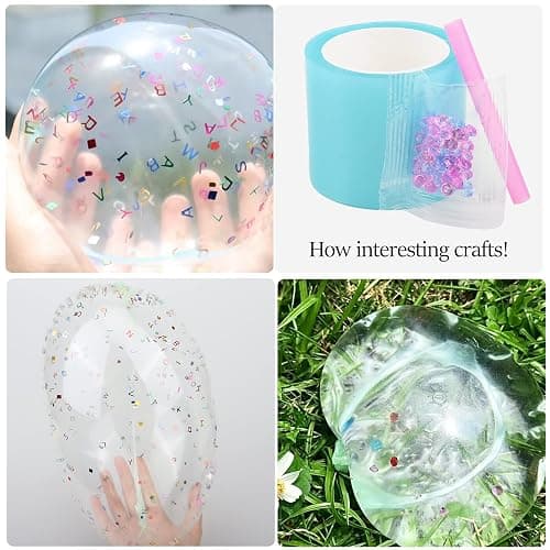 BB Hapeayou Nano Tape for Bubble Kit - 6pcs Colorful Double Sided Elastic Tape for Balloon Decorating and Crafting thumbnail 3