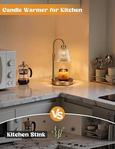 Innqoo Gold Candle Warmer Lamp with Timer, Dimmable Candle Warmer for Jar Candles, Height Adjustable Wax Melts Warmer, Birthday Gifts for Women Mom, House Warming Gifts New Home Decor thumbnail 4