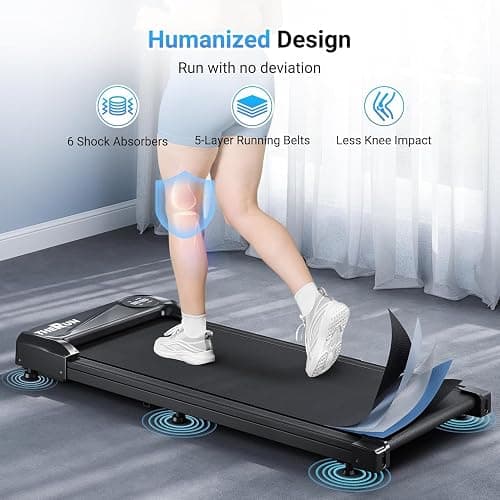 Tapis de Course Portable pour la Maison et Le Bureau, Walking Pad Électrique Moteur 2.5 HP Tapis Roulant 6km/h avec Télécommande, Écran LCD,Capacité 120 KG thumbnail 3
