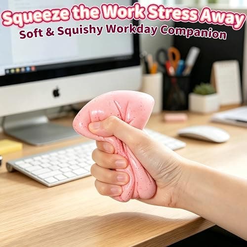 Bread Squishy Toy, Slow Rising Squishy Toys, Cute Food Fidget Toy, Sensory Squeeze Toy for Kids and Adults, Fun Desk Toy & Party Favor Gift (Pink) thumbnail 3