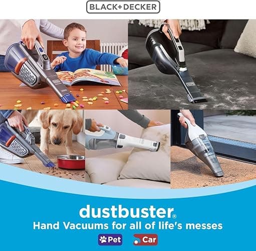 BLACK+DECKER dustbuster Cordless Handheld Vacuum, Portable Car Vacuum Cordless Rechargeable, Wall Mount, Strong Suction QuickClean (HNVC215B10) thumbnail 9