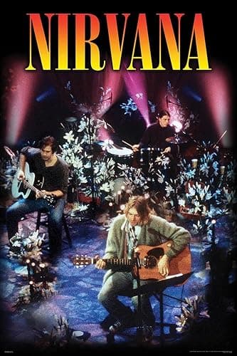 BUY ART FOR LESS Officially Licensed Nirvana - Unplugged 24 x 36 Inch Art Poster - Decorative Print - Poster Paper - Ready to Frame - Image 1