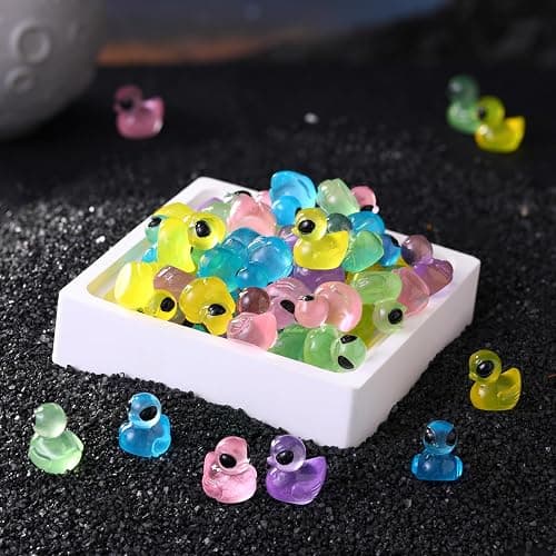 VioraWhite 100 Pcs Luminous Alien Duck Figurine Glow in The Dark Mini Funny UFO Sci-fi Resin Duck for Christmas Party Dashboard Decor Desk Collectible Cute Alien Decor Prize Boxes Stocking Stuffers thumbnail 6