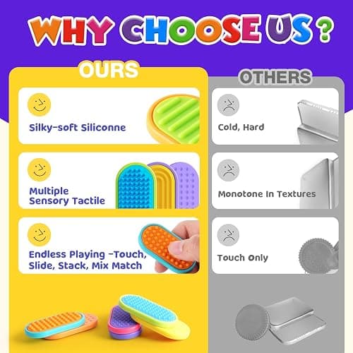 Sensory Fidget Magnet Toys for Kids: Silicone Magnetic Sliders Stress Fidgets for Autism, Anxiety Relief Small Fidget Toys for Adults Office Desk / Travel Classroom Must Haves, Stocking Stuffers Gifts thumbnail 4