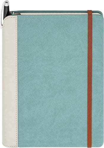 SETTINI® Lined Journal - Sleek Teal Journal for Writing Gift Set - Hardcover Vegan Leather, Includes Luxury Pen in a Unique Pen Holder, 192 Pages, 6 x 8.5 inches, Christmas Gifts - Image 1