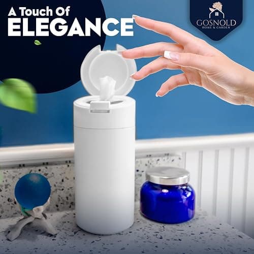 Extra Large Refillable Disinfecting Wet Wipes Dispenser (White) | Fits Clorox, Lysol, Bleach, Sanitizing Wipes | Durable Reusable Wipes Holder for Kitchen, Bathroom, Office | Gosnold Home & Garden - White thumbnail 4