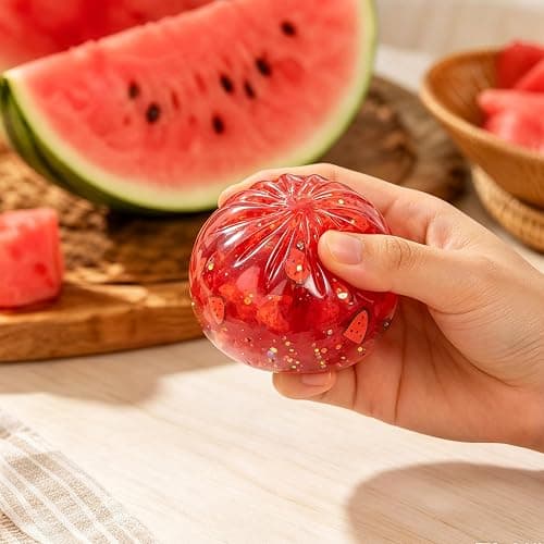 Stress Relief Squishy, Random 1 of 7 Color, Squeeze Party Favor Gifts | Random 1 of 7 Color, Mystery Watermelon Scented Edition, Stress Relief Sensory Squeeze for Holiday Gifts Party Favors thumbnail 6