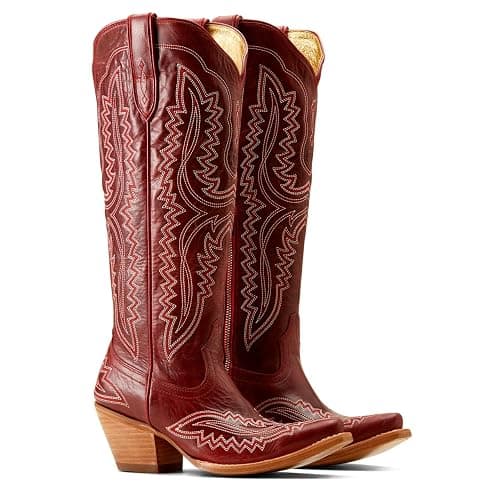Ariat Womens Casanova Embroidered Snip Toe Zippered Casual Boots Knee High Mid Heel 2-3" - Blue thumbnail 5