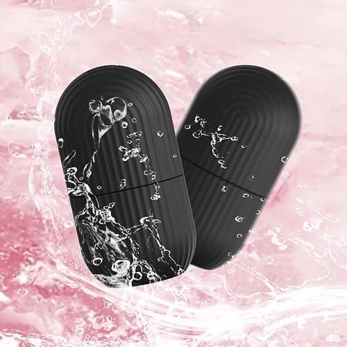 Facial Ice Roller, Convenient Use Portable DIY Face Care Face Massager Ice Tray for Home Travel (Stripe Black) thumbnail 6