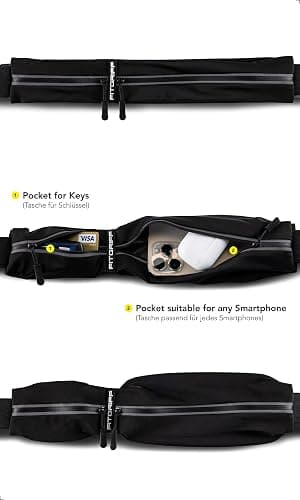 Fitgriff® Running Belt for Men & Women - Secure Jogging Pouch for Phone, Keys & Essentials - For All Cell Phones thumbnail 2