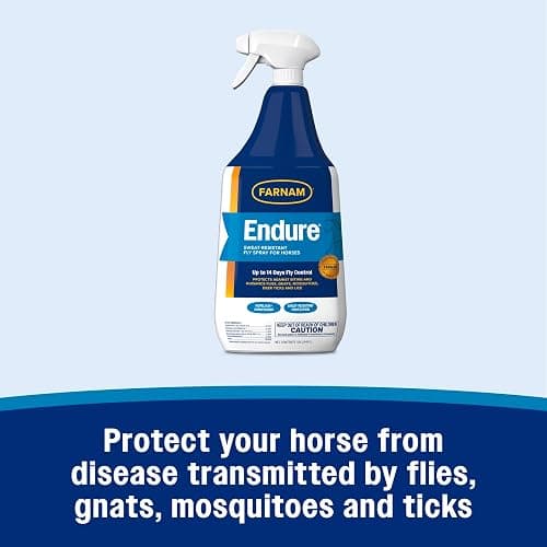 Farnam Endure Sweat-Resistant Fly Spray for Horses, Lasts Up to 14 Days, Protects Against Flies, Gnats, Mosquitoes, Ticks & Lice, 32 oz. thumbnail 9