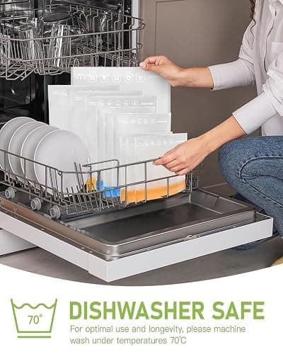 IDEATECH 20Pack Reusable Bags Dishwasher Safe, Leakproof Reusable Freezer Bags, BPA Free Healthy Food Storage Contaizers Sandwich Snack Baggies for Lunch Travel(8 Gallon 6 Quart 6 Snack,Colored) thumbnail 4