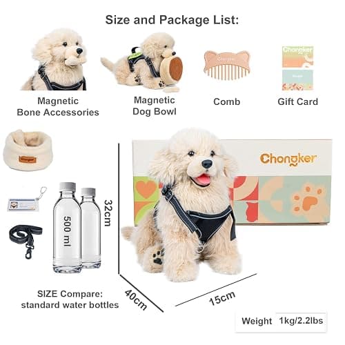 Chongker Dog Stuffed Animals Plush with Magnetic Toys, Soft Cuddly Golden Retriever Plush Toys, Large Stuffed Puppy Dog Stuffed Animals, Birthday Gift for Kids Girls Boys thumbnail 3
