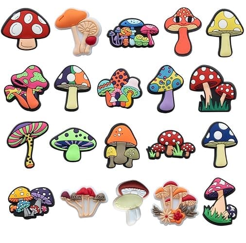 Fungi Fun Glow in the Dark Mushroom Shoe Charms for Clog Slides Sandals, Colorful Luminous Decoration for Shoes, Mushroom Croc Charms for Boys & Girls, Cute Kawaii Glowing Shoe Accessories thumbnail 9