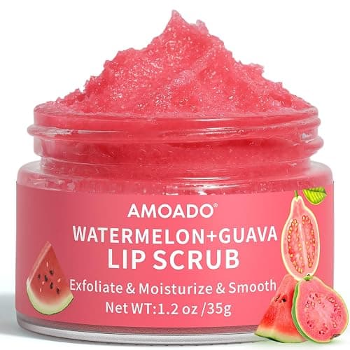 AMOADO Sugar Lip Scrub for Dark Lips – Exfoliating Lip Scrub for Smooth & Soft Lips with Watermelon & Guava, Lip Exfoliator & Moisturizer for Dry, Chapped Lips, Natural Lip Care, 1.2 oz/35g - Image 1