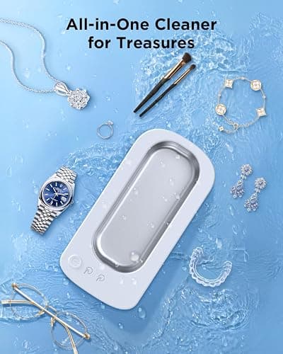 OSLTWI Ultrasonic Jewelry Cleaner Machine: 48KHz Ultra Sonic Cleaner for Jewelry,Eyeglass,Rings,Watch Band,Dentures,with Dual Cleaning Modes,350ML 304 Stainless Steel Tank,Gift for Wife,Mom,Daughter thumbnail 7