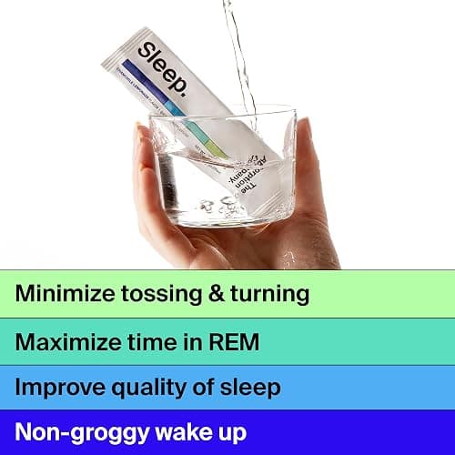 Sleep Aid Powder - Calming Drink for Deep Sleep with Liposomal Saffron, Magnesium & PharmaGABA Melatonin-Free Natural Supplement to Reduce Stress and Improve Sleep Quality Chamomile Lemonade 28 Sticks thumbnail 3