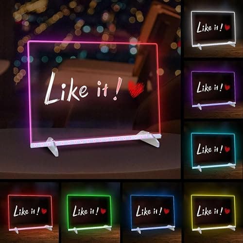 Led Drawing Board for Kids, LED Note Board with Colors,Doodle Glow Drawing Boards, 13.7"X10" 6 Modes & 8 Colors, Light Up Drawing Pad with Battery Box for Home/Office/Decor thumbnail 4