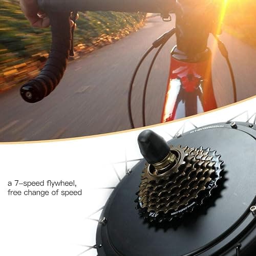 NAIMP 48V 1000W 26'' Electric Bike Conversion Kit, Rear Wheel Bicycle Motor E-Bike Kit LCD Display &5-level Smart Pedal Assistance, 5 Mode PAS Cycling Hub, Widened Tires, Black thumbnail 3