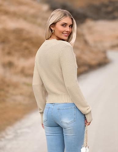 Zeagoo Women's 2026 Fall Crewneck Cropped Sweaters Long Sleeve Knit Tops | Basic Soft Cozy Ribbed Knitted Pullover,Trendy Winter Fashion Layer Cute Clothing,Going Out Business Casual Dressy Outfit thumbnail 3