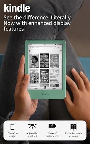 Amazon Kindle 16 GB (newest model) - Lightest and most compact Kindle, now with faster page turns, and higher contrast ratio, for an enhanced reading experience - Matcha thumbnail 7