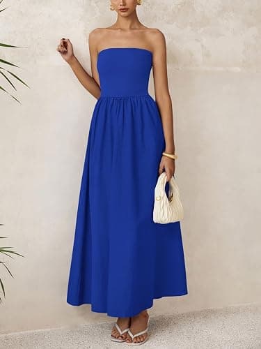 PRETTYGARDEN Women Summer Elegant Strapless Maxi Dress Tube Top | Semi Formal Cocktail Party Wedding Guest Dresses, Cute Off The Shoulder Sleeveless Sundresses, A Line Flowy Long Dress 2026 thumbnail 4