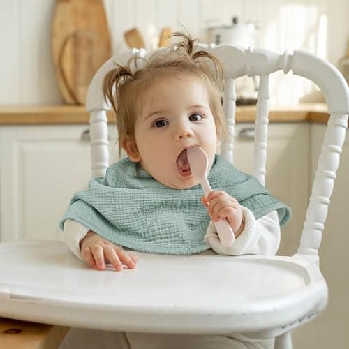 lulumoon Muslin Burp Cloths Babies: 100% Soft Cotton Large Burping Cloths - Neutral Baby Burp Rags for Boys and Girls - Absorbent Burp Cloth for Spit-Ups 4 Pack thumbnail 5