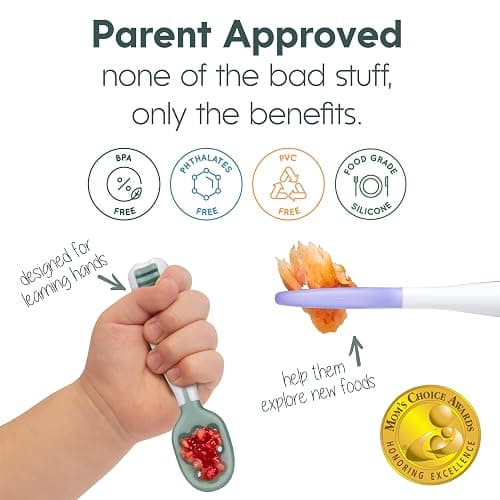 NumNum Baby Spoons Set, Baby Essentials Pre-Spoon GOOtensils for 6+ Months, First Stage Self-Feeding Spoons for Baby Led Weaning (BLW), Silicone Toddler Utensils, BPA-Free, 6 Pack Rainbow thumbnail 6