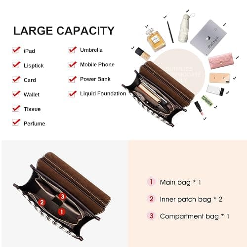 Cnoles Leather Backpack Purse For Women Fashion Ladies Vintage Bag Casual College Travel Backpacks Large bags Black thumbnail 5